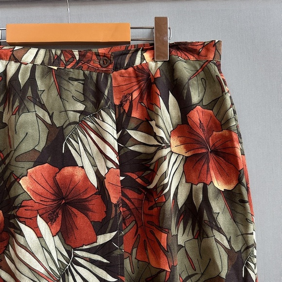 Vintage Pierre Cardin Femme Tropical Floral Faux Wrap Midi Skirt Made in Canada - Picture 3 of 8